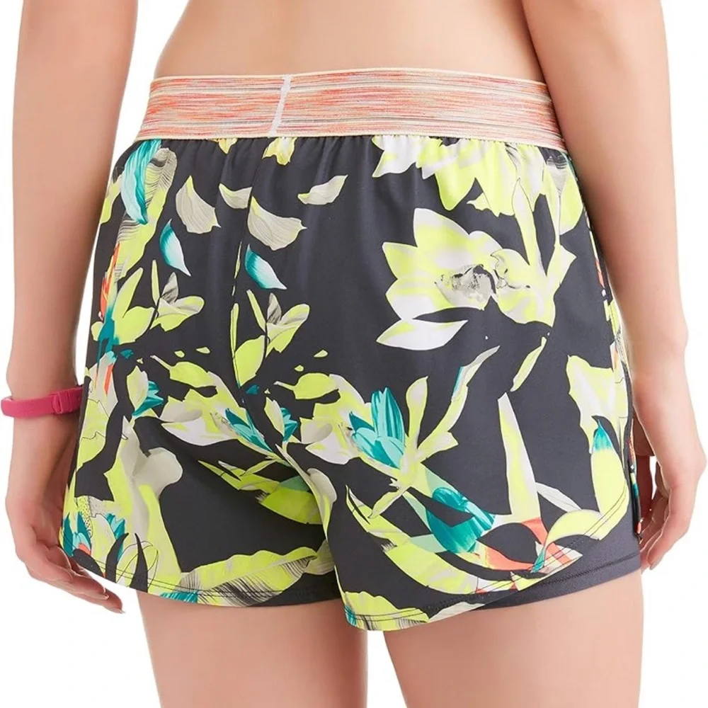 Avia Women's Active 2Fer Running Short with Filament Waistband + Moisture Wick L
